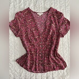 Lucky Brand Floral Button-Up Blouse